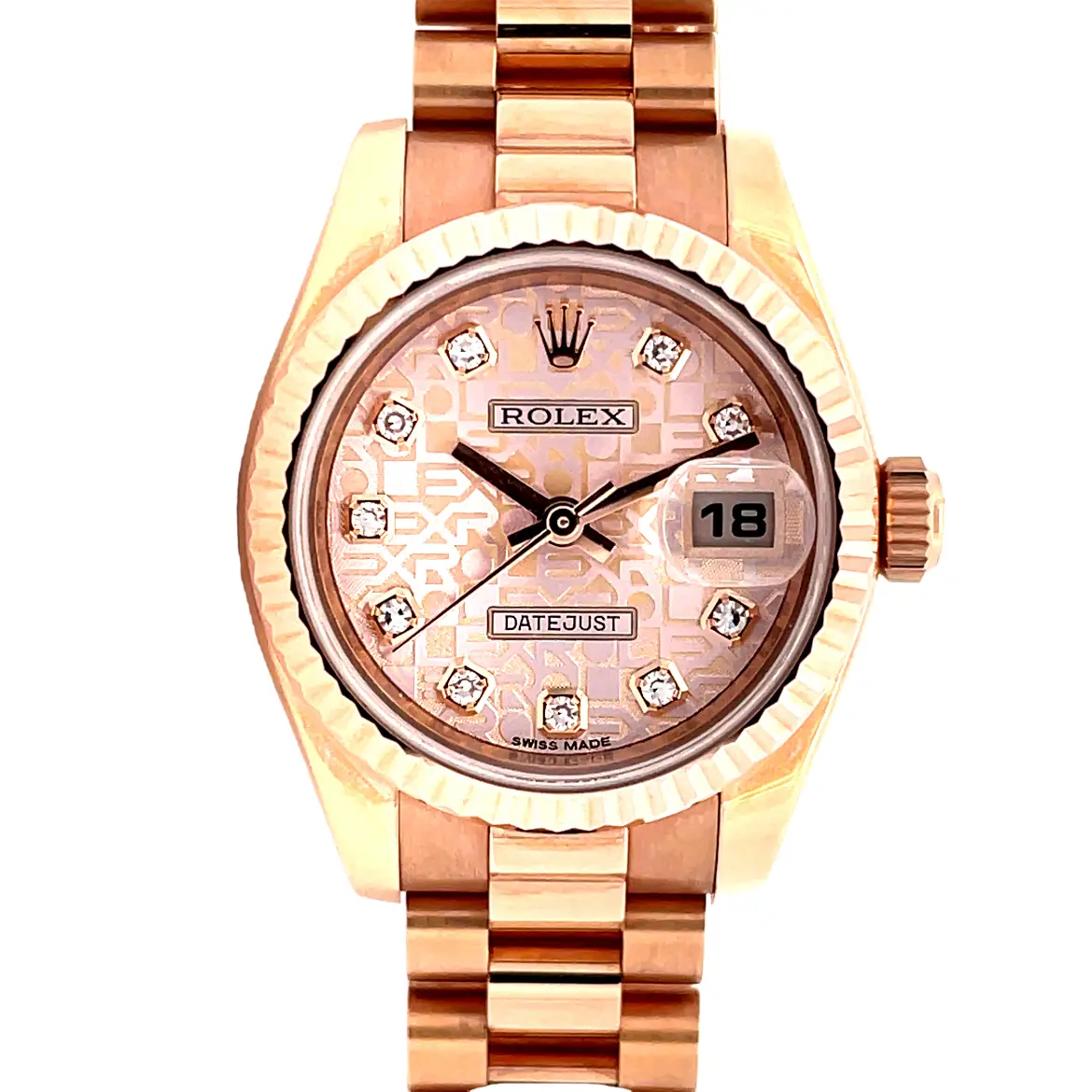 Rolex Datejust 26mm Computer Dial Presidential Bracelet 10pts Diamonds Rose Gold J.PENDULUM