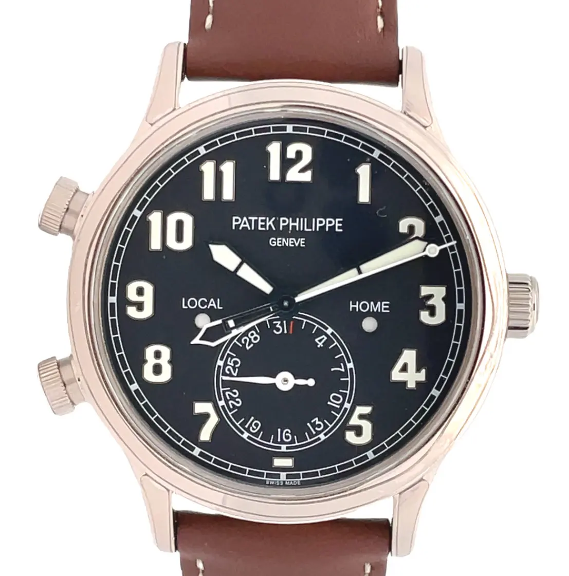 Patek Philippe 42mm Calatrava Pilot Travel Time White Gold J.PENDULUM