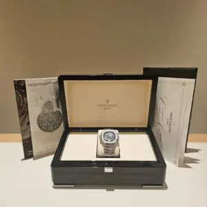Patek Philippe 40mm Nautilus “Blue Dial” Moon Phases Steel in box