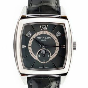 Patek Philippe 38mm Gondolo Calendar Moonphase Platinum front