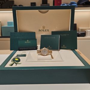 Rolex 29mm Lady-Datejust Pearlmaster MOP Diamond Dial & Diamond Bezel Yellow Gold in box