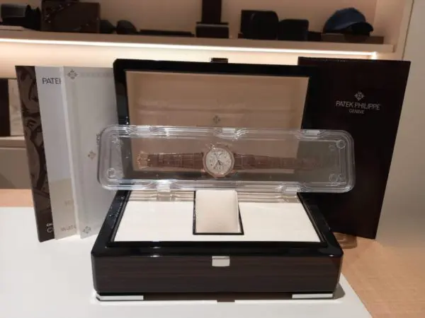 Patek Philippe 38mm Ladies Chronograph Rose Gold Diamond Bezel in box