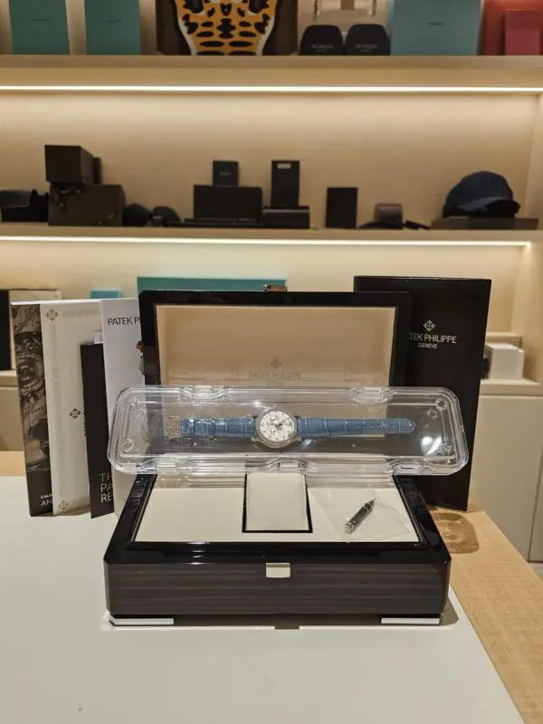 Patek Philippe 38mm Ladies Annual Calendar Moon Phases White Gold in box