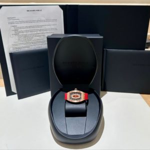 Richard Mille Ladies 45.66 x 31.4mm Red Jasper with Diamond Inlay Rose Gold in box