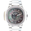 Patek Philippe 33.6mm Ladies Nautilus Black Tahitian MOP Dial Steel front