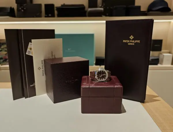Patek Philippe 35.6mm Ladies Aquanaut Luce Burgundy Dial Steel front