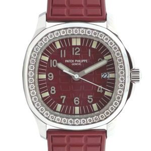 Patek Philippe 35.6mm Ladies Aquanaut Luce Burgundy Dial Steel front