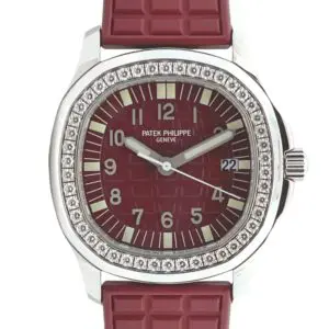Patek Philippe 35.6mm Ladies Aquanaut Luce Burgundy Dial Steel front