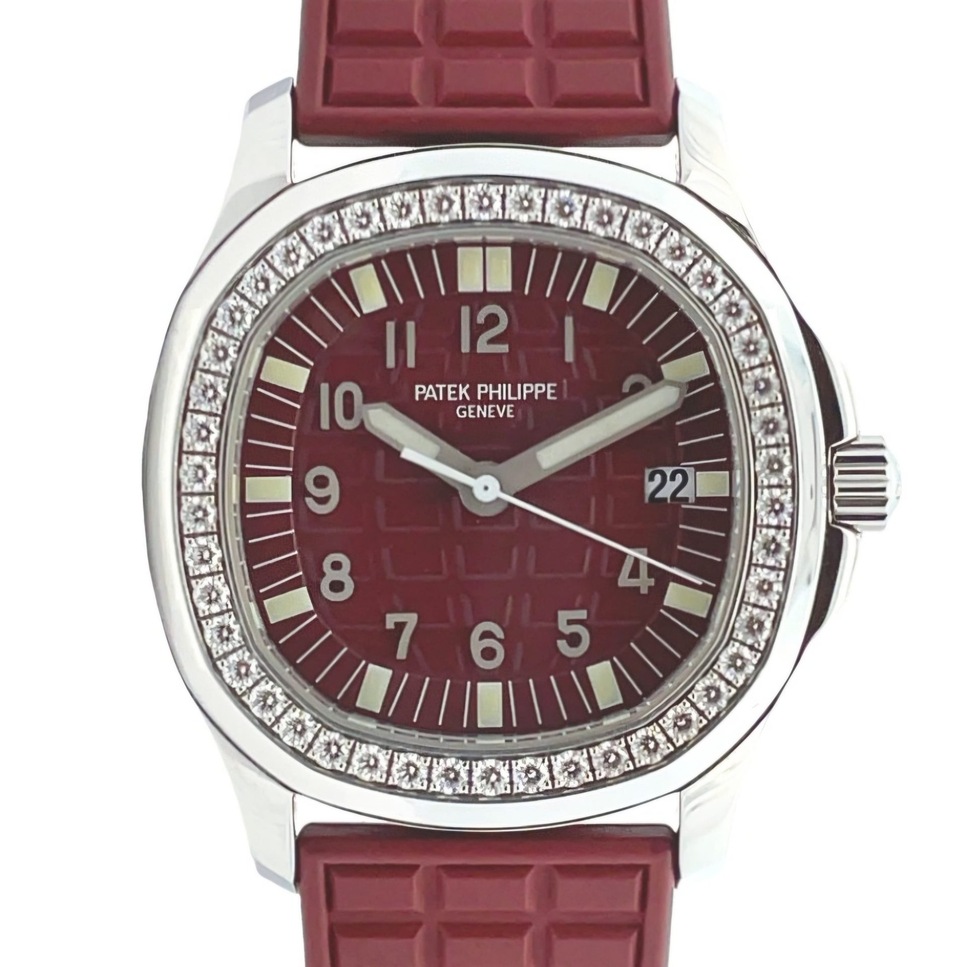 Patek Philippe 35.6mm Ladies Aquanaut Luce Burgundy Dial Steel - J.PENDULUM