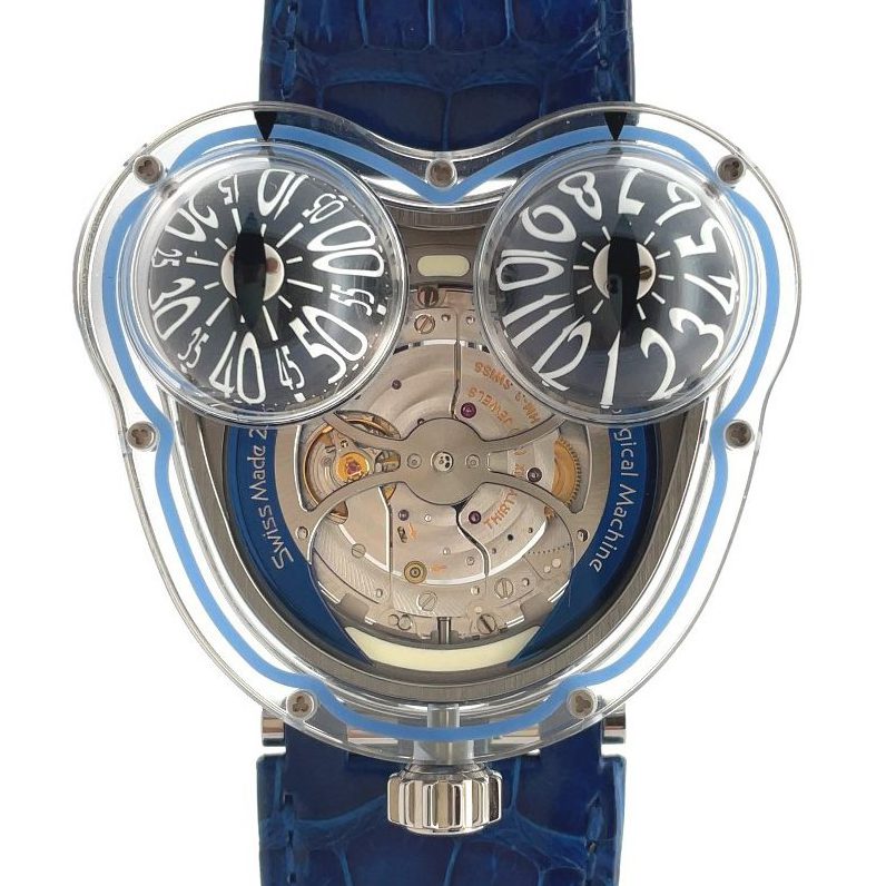 MB&F 48.3mmx 52.7mm x 17.5mm Horological Machine N°3 'FROGX' Blue Sapphire Crystal (Limited 10 pieces)