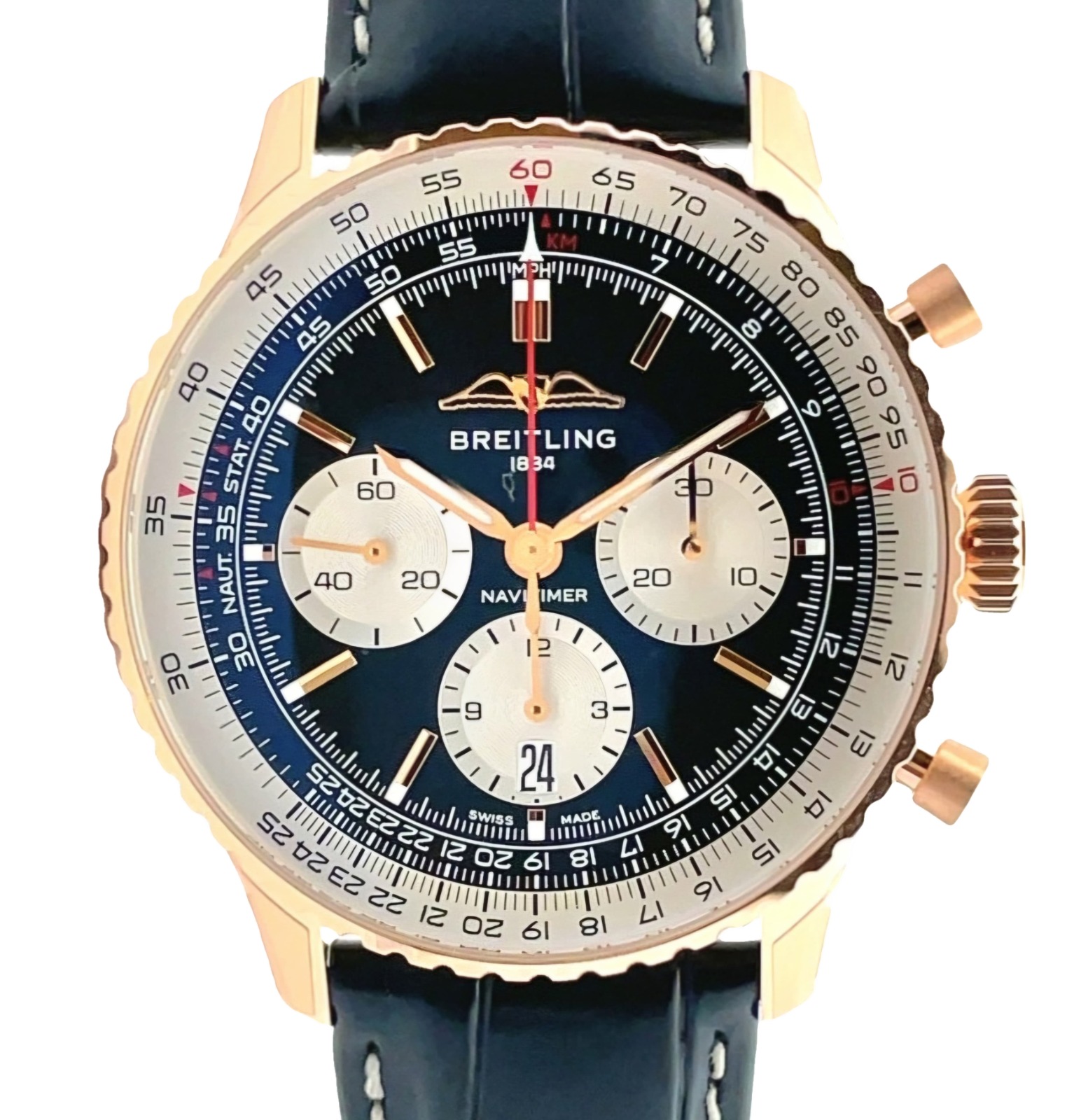 Breitling 43mm Navitimer B01 Chronograph Rose Gold