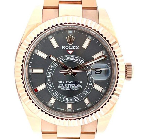 Rolex 42mm Sky Dweller Rhodium Dial Rose Gold J.PENDULUM