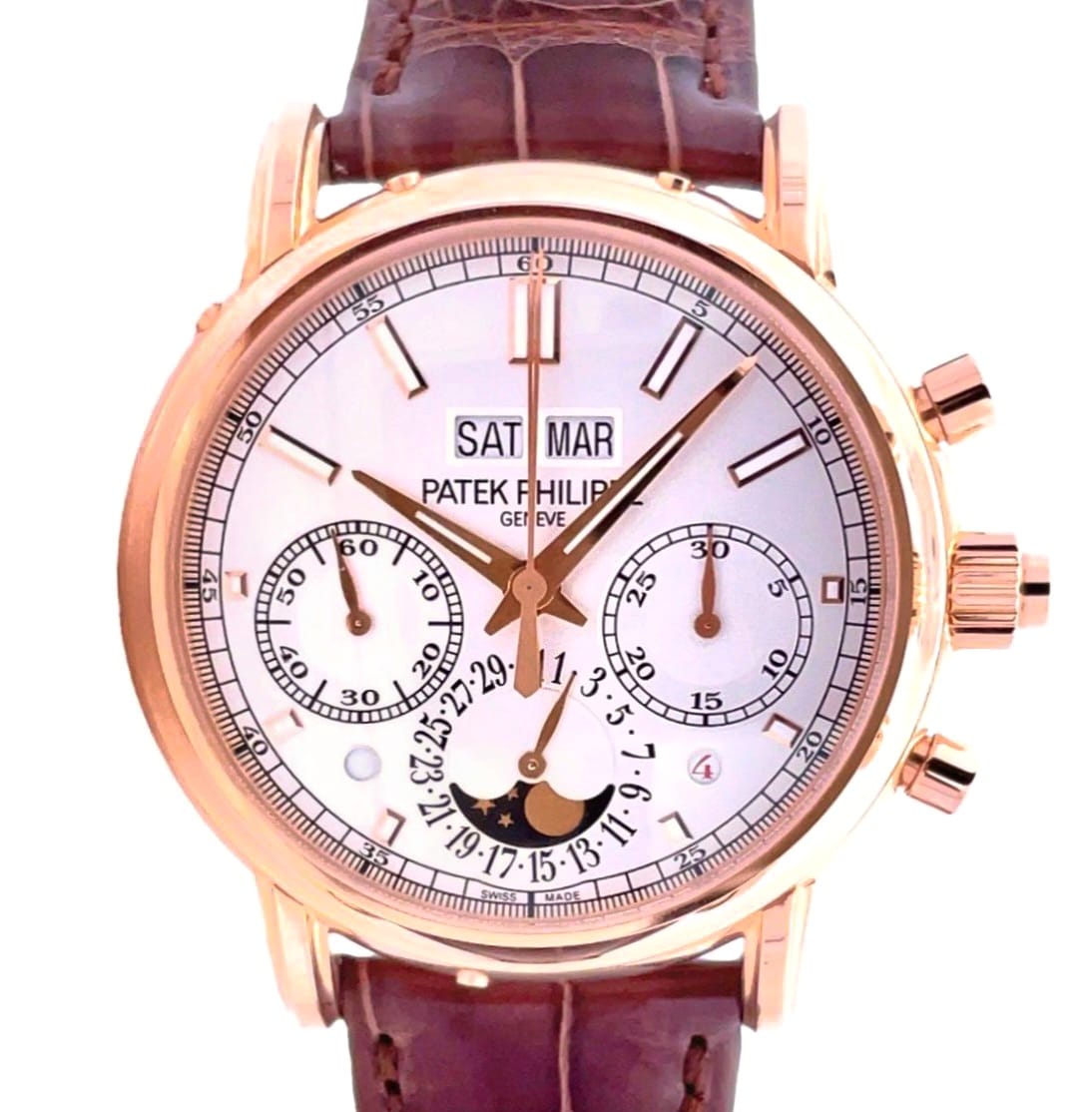 Patek Philippe 40mm "Discontinued" Split-Seconds Chronograph Perpetual Calendar "White Dial" Rose Gold