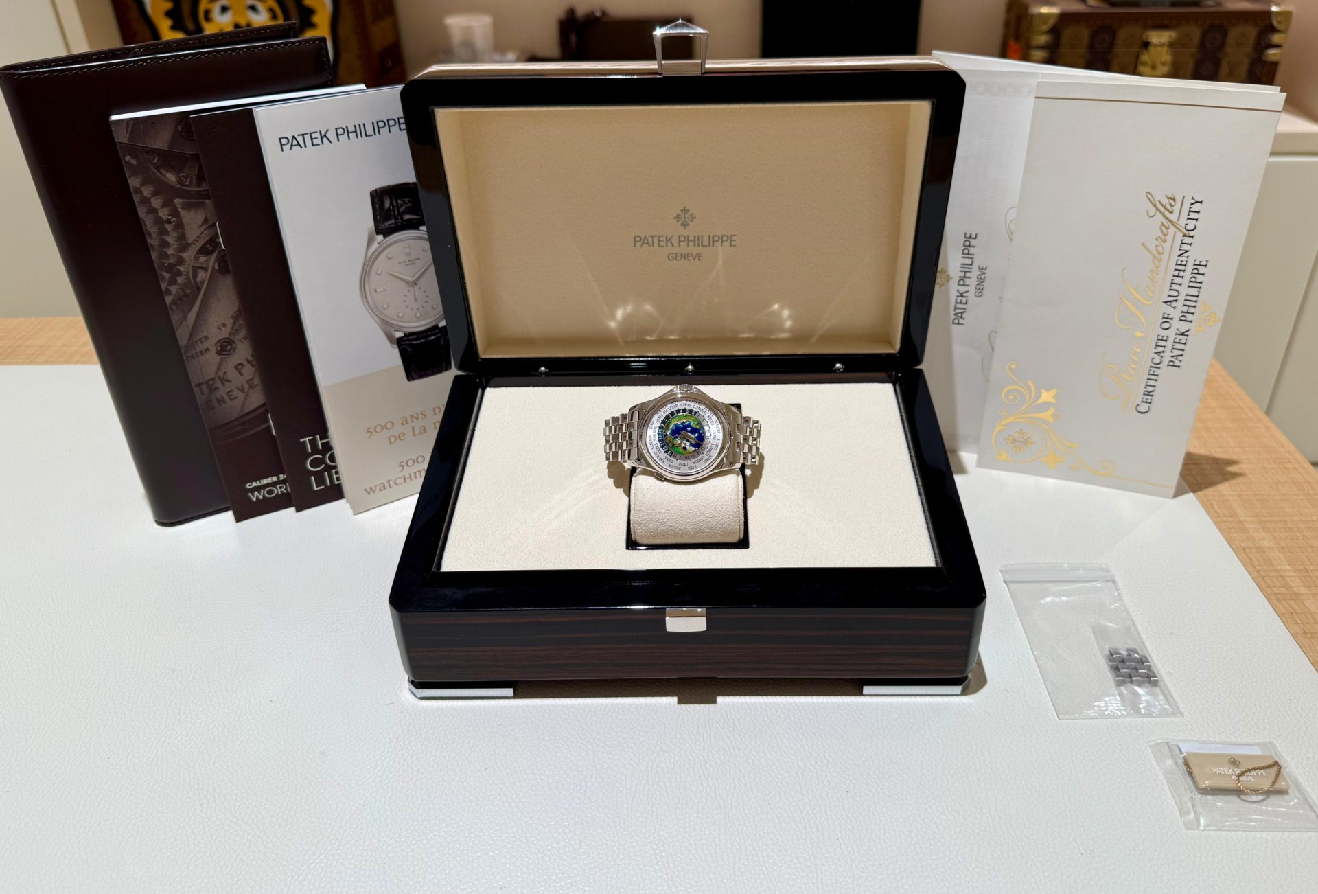 Patek Philippe World Time "North Pole Cloisonne" Enamel Dial Bracelet Platinum - Image 2