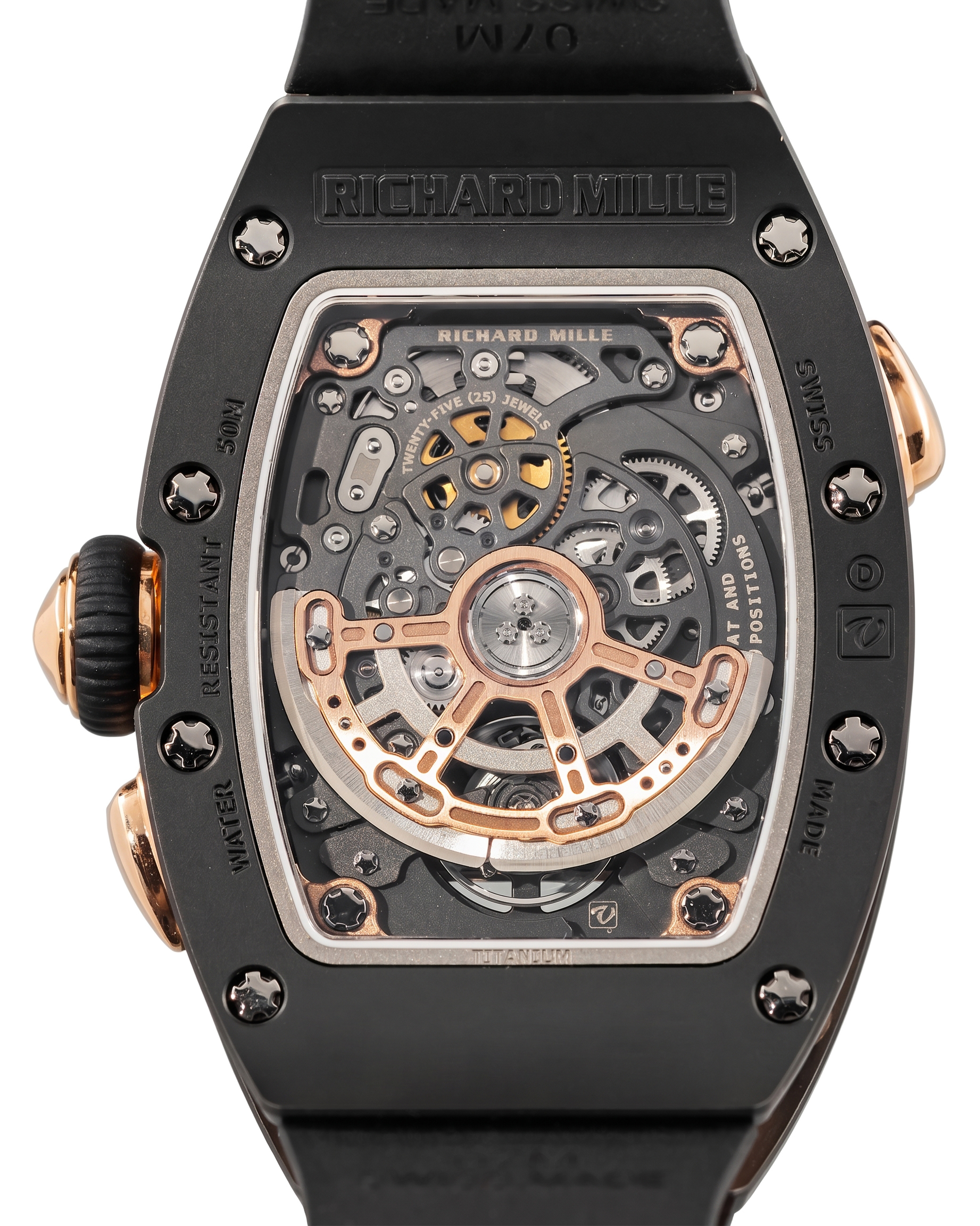 Richard Mille RM037 Onyx Dial Inlay Rose Gold Diamond Black Ceramic - Image 2