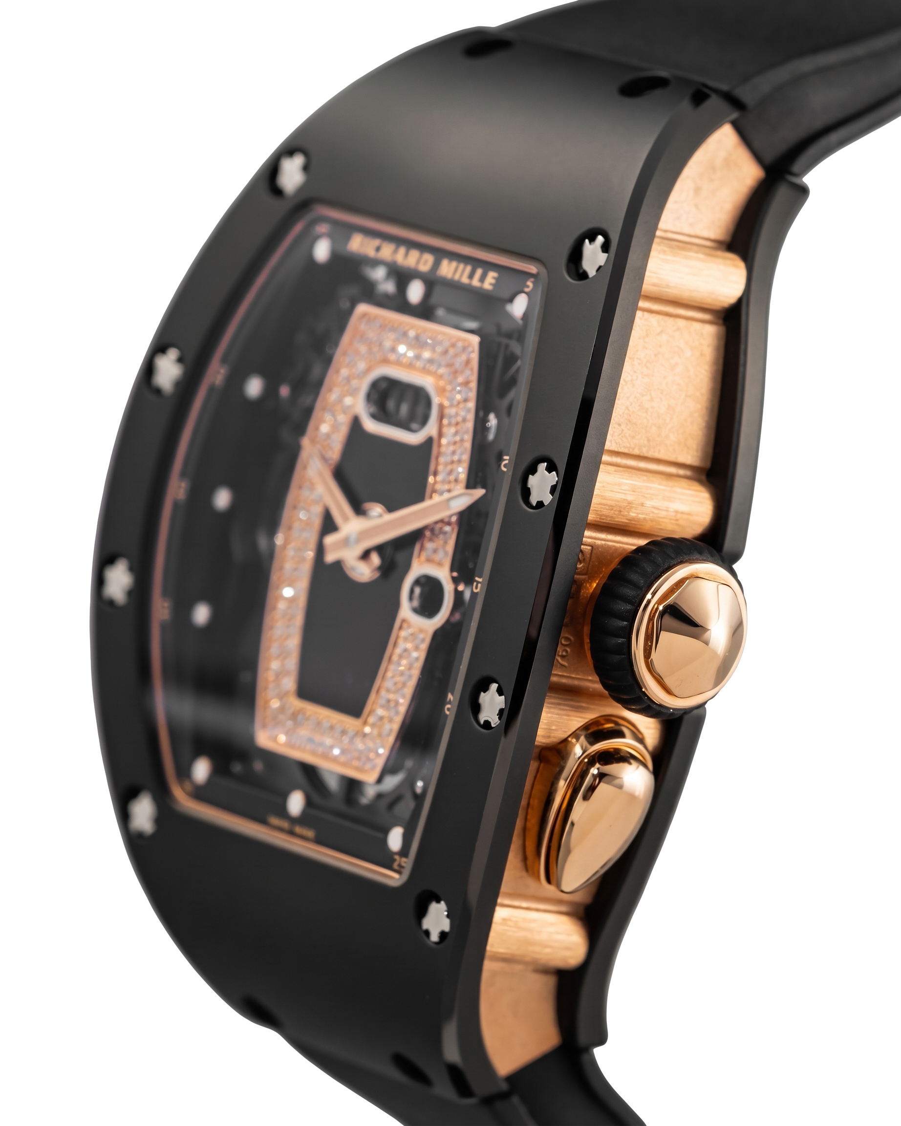 Richard Mille RM037 Onyx Dial Inlay Rose Gold Diamond Black Ceramic - Image 3