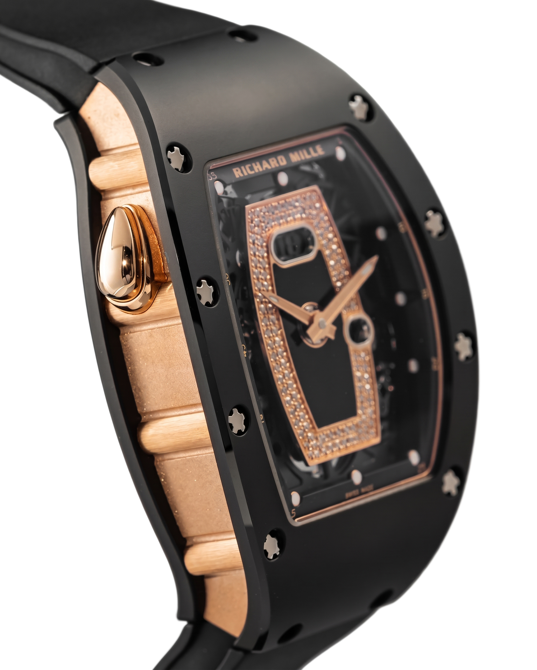Richard Mille RM037 Onyx Dial Inlay Rose Gold Diamond Black Ceramic - Image 4