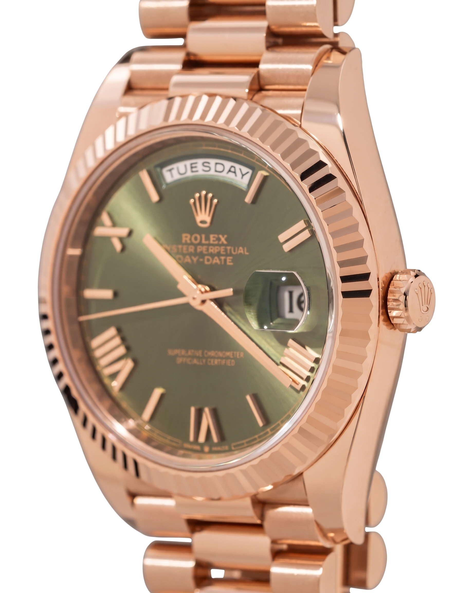 Rolex Day-Date Rose Gold Olive Green Dial 40mm - Image 3