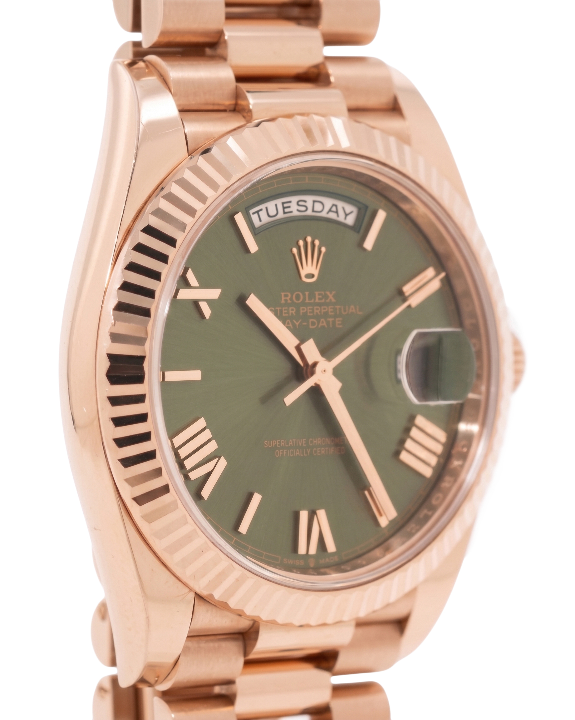 Rolex Day-Date Rose Gold Olive Green Dial 40mm - Image 4