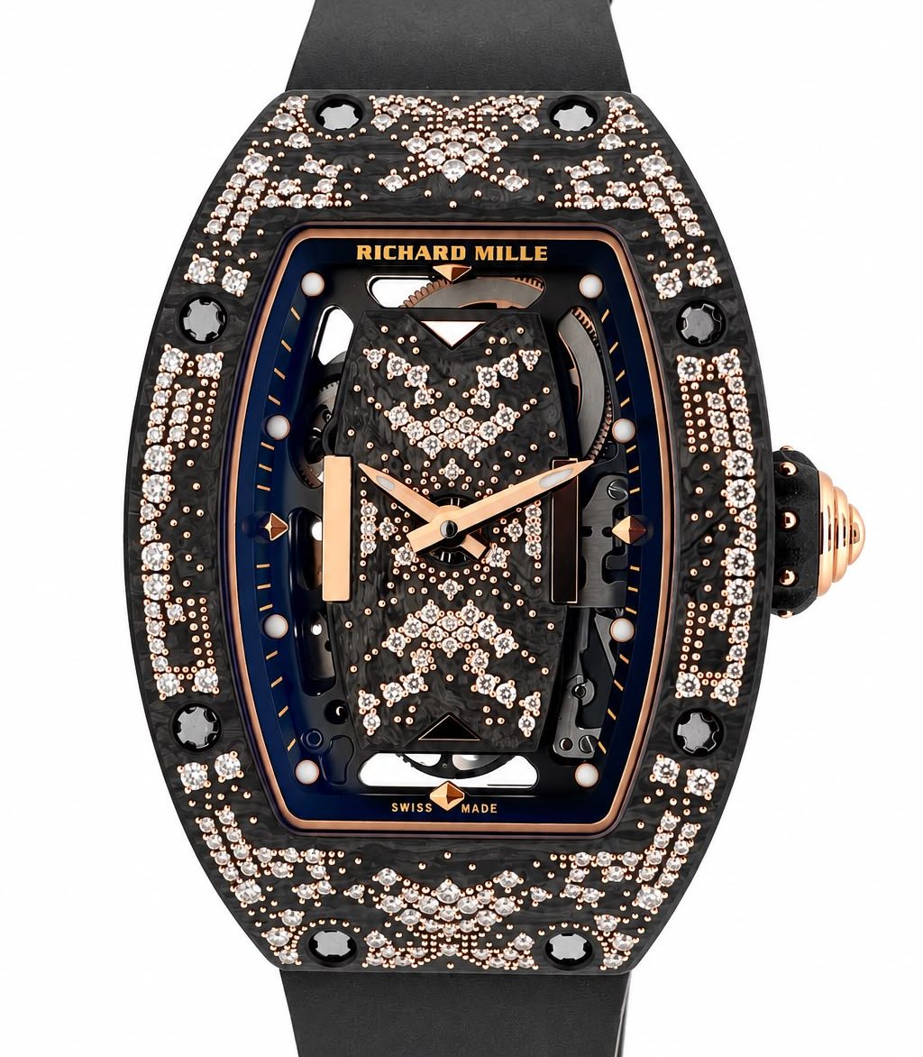Richard Mille Ladies Intergalatic "Misty Night" Central Dial Carbon TPT with Diamond